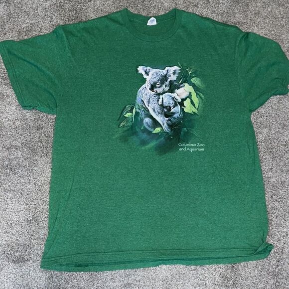 Cute vintage Koala Australia men’s old style t shirt XL men’s Green Columbus Zoo - Picture 1 of 3